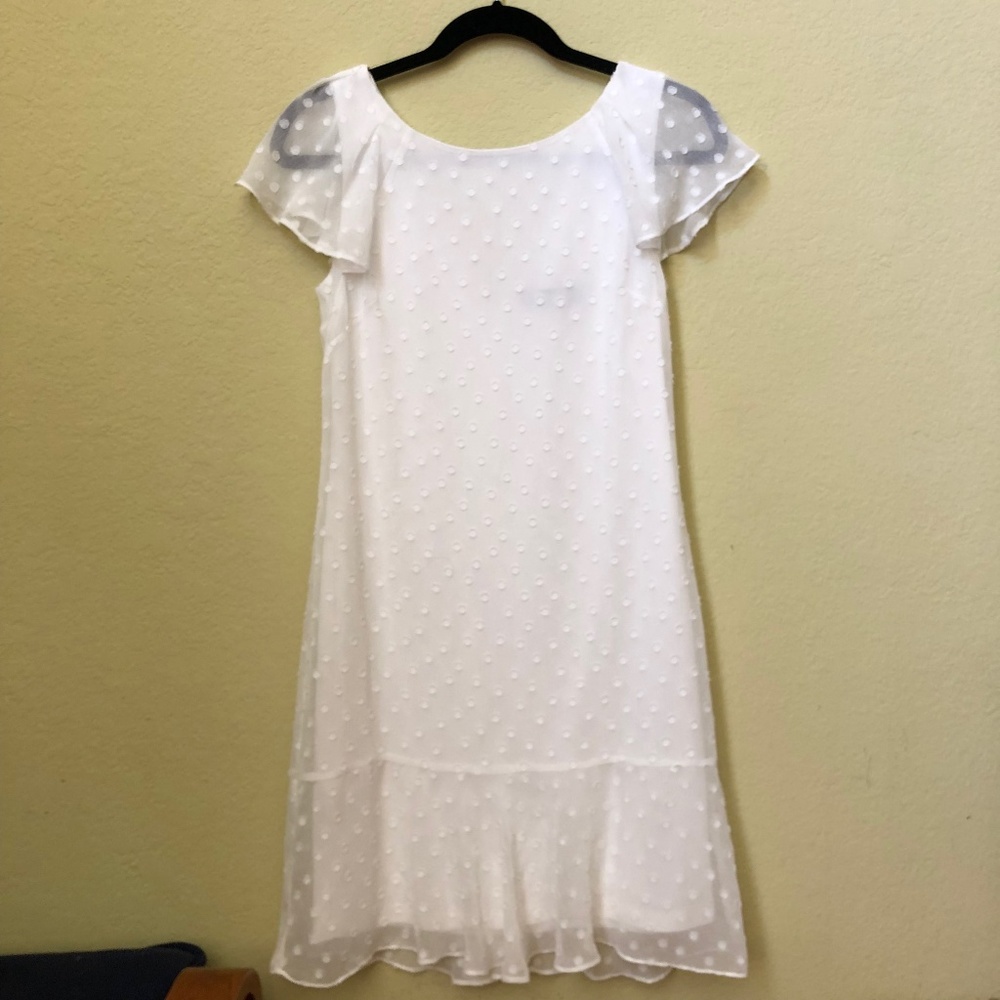 White Karl Lagerfeld Polka-Dotted Dress (sz 2)
